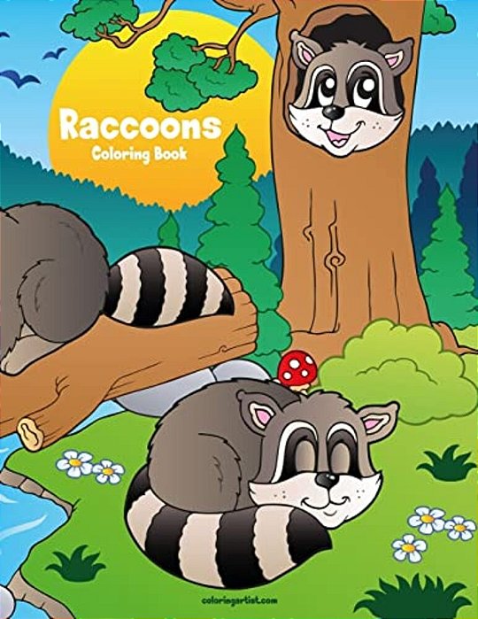 Raccoons Coloring Book 1-..