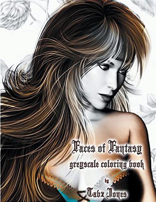 Faces Of Fantasy Greyscale Coloring Book-..