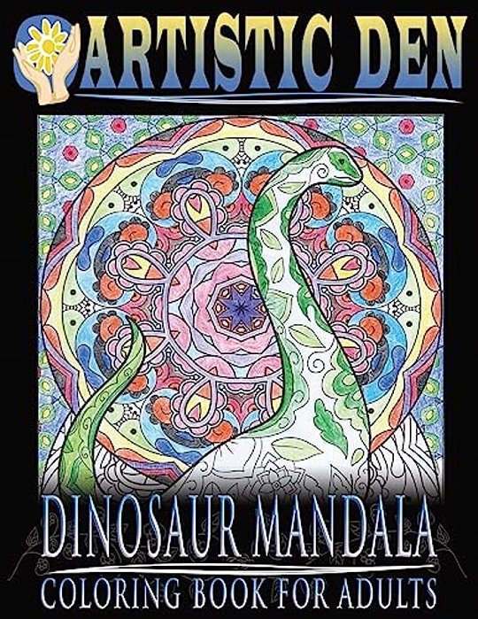 Dinosaur Mandala Coloring Book For Adults: Featuring Stress Relieving Patterns And Intricate Designs-..
