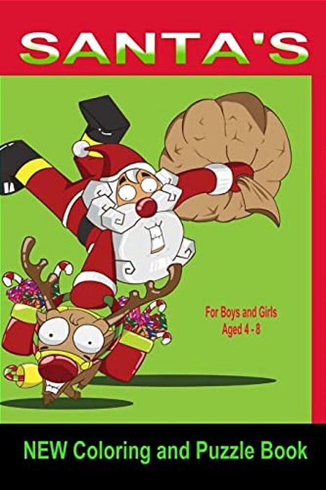 Santa's New Coloring And Puzzle Book: For Boys And Girls Aged 4-8-..