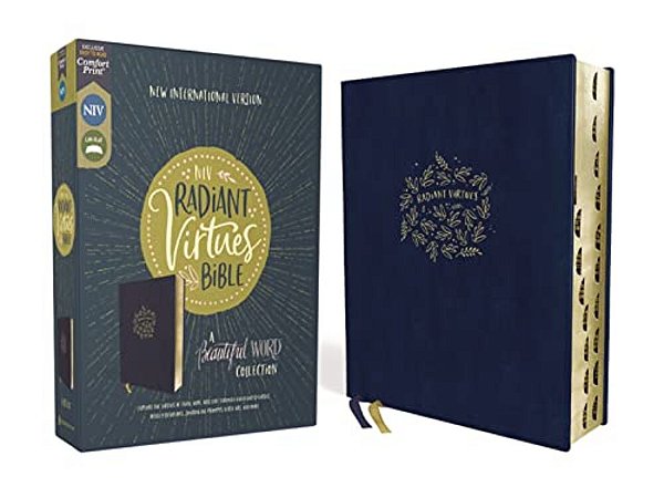 Niv, Radiant Virtues Bible: A Beautiful Word Collection, Leathersoft, Navy, Red Letter, Thumb Indexed, Comfort Print: Explore The Virtues Of Faith, Ho-..