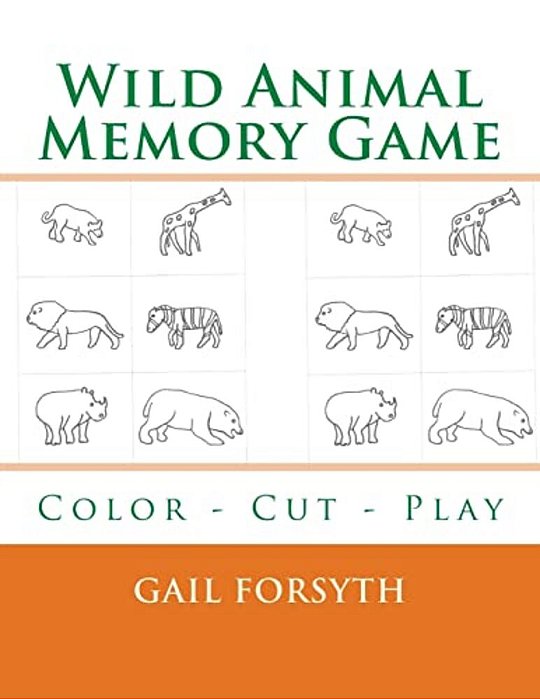 Wild Animal Memory Game: Color - Cut - Play-..
