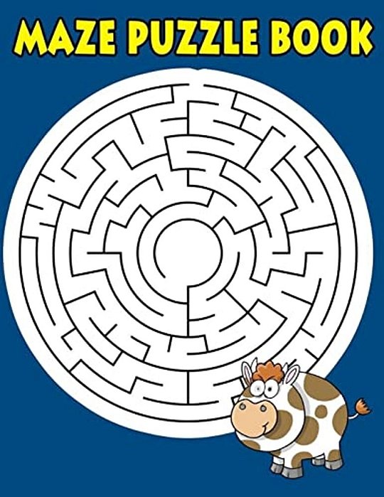 Maze Puzzle Book: Maze Book For Kids Funny Maze Puzzle Game Book 1 Game Per Page Large Print With Solution Variety Orthogonal, Diameter-..