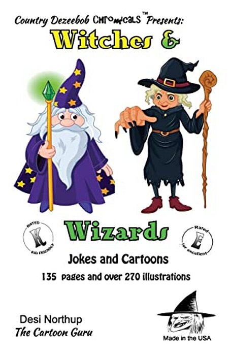Witches And Wizards -- Jokes And Cartoons: In Black + White-..