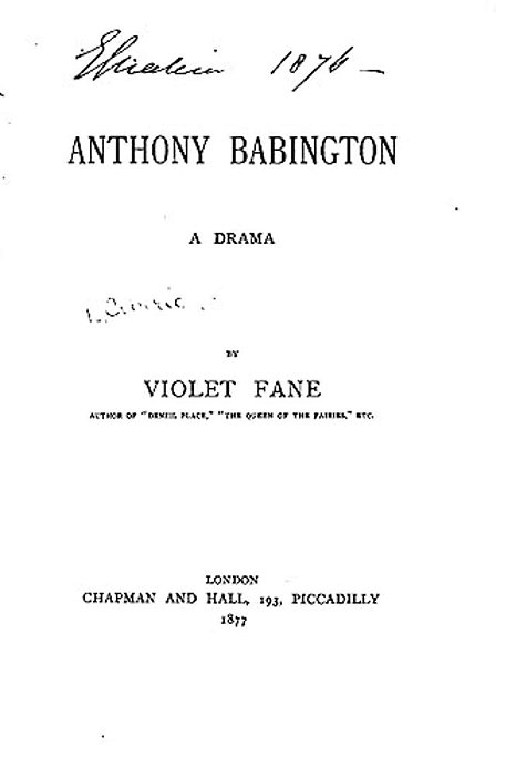 Anthony Babington, A Drama-..