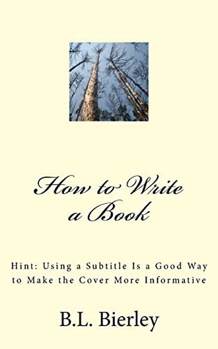 How To Write A Book: Hint: Using A B029 Is A Good Way To Make The Cover More Informative-..