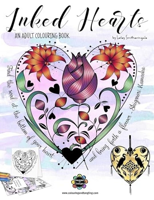 Inked Hearts: Colouring Book For Adults-..