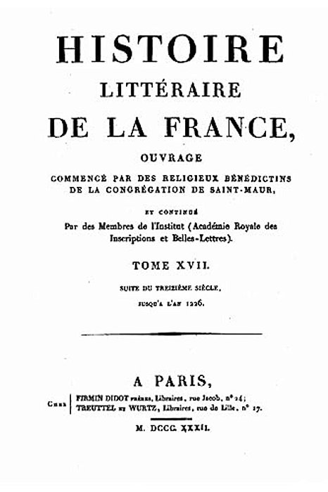 Histoire Littéraire De La France - Tome XVII-..