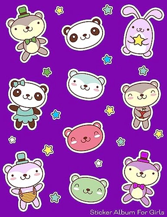 Sticker Album For Girls: 100 Plus Pages For Permanent Sticker Collection, Activity Book For Girls, Purple - 8.5 By 11-..
