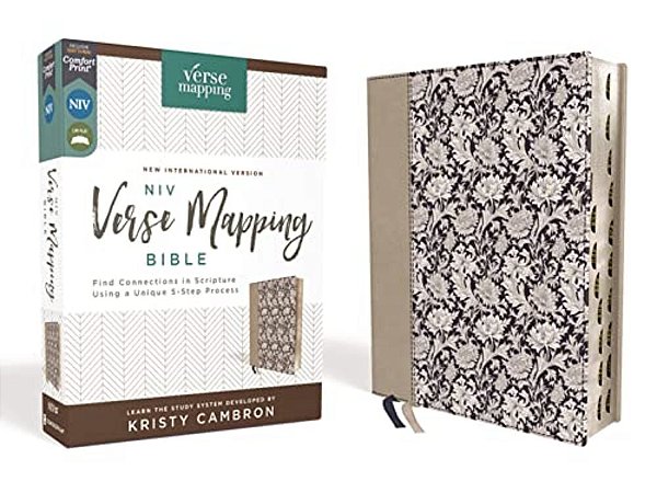 Niv, Verse Mapping Bible, Leathersoft, Navy Floral, Thumb Indexed, Comfort Print: Find Connections In Scripture Using A Unique 5-Step Process-..