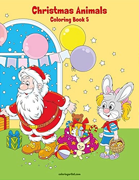 Christmas Animals Coloring Book 5-..
