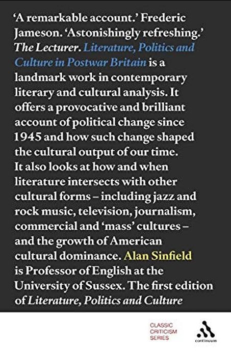 Literature, Politics And Culture In Postwar Britain-..