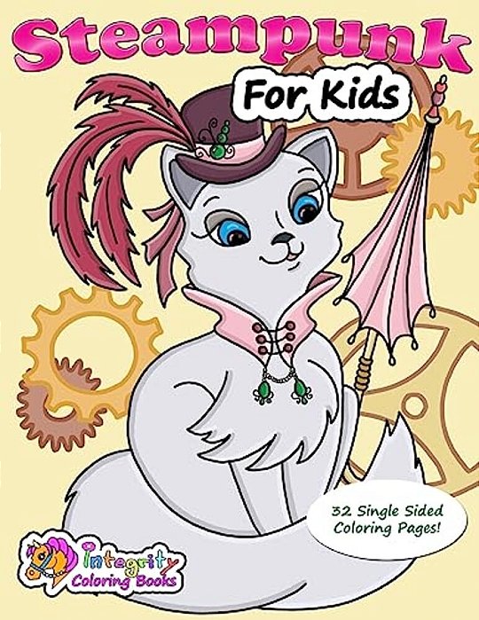 Steampunk For Kids: Coloring Book-..