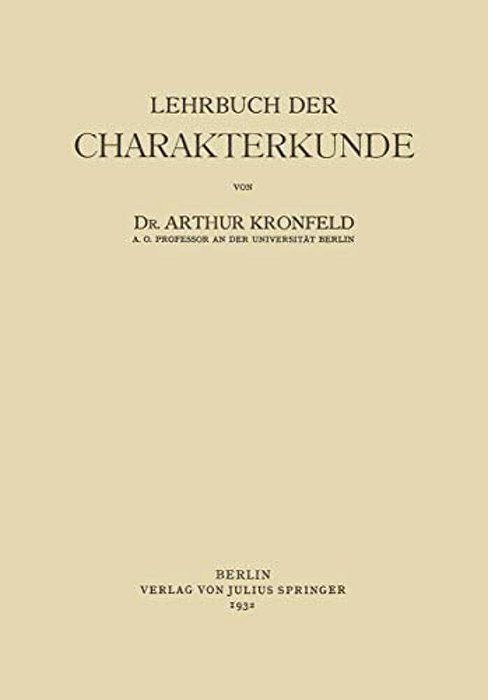 Lehrbuch Der Charakterkunde-..