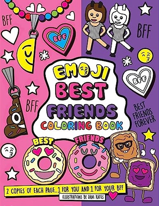 Emoji Best Friends Coloring Book: A Coloring Book For Two! Two Copies Of Each Page, Share And Color With Your Bff. -..