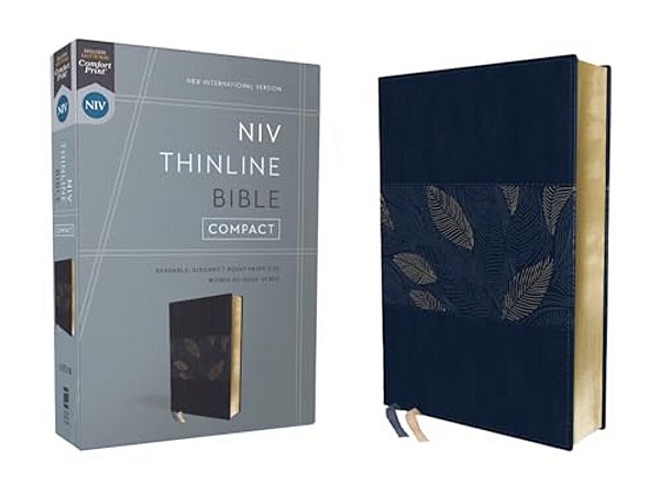 Niv, Thinline Bible, Compact, Leathersoft, Blue Floral, Red Letter, Comfort Print-..