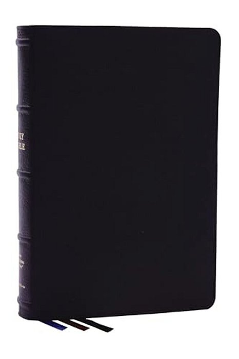 Nkjv, Large Print Thinline Reference Bible, Blue Letter, Maclaren Series, Genuine Leather, Black, Comfort Print: Holy Bible, New King James Version-..