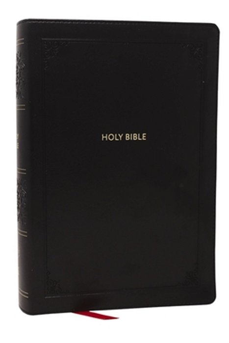 Nkjv Giant Print End-Of-verse Reference Bible, Black Leathersoft, Red Letter, Comfort Print: Holy Bible-..