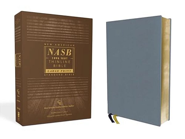 Nasb, Thinline Bible, Large Print, Genuine Leather, Buffalo, Blue, Red Letter Edition, 1995 Text, Comfort Print-..
