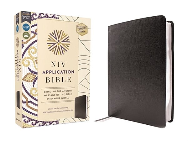 Niv Application Bible, European Bonded Leather, Black, Red Letter, Comfort Print: Bringing The Ancient Message Of The Bible Into Your World-..
