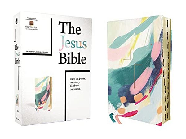 The Jesus Bible Artist Edition, Niv, Leathersoft, Multi-Color/Teal, Thumb Indexed, Comfort Print-..