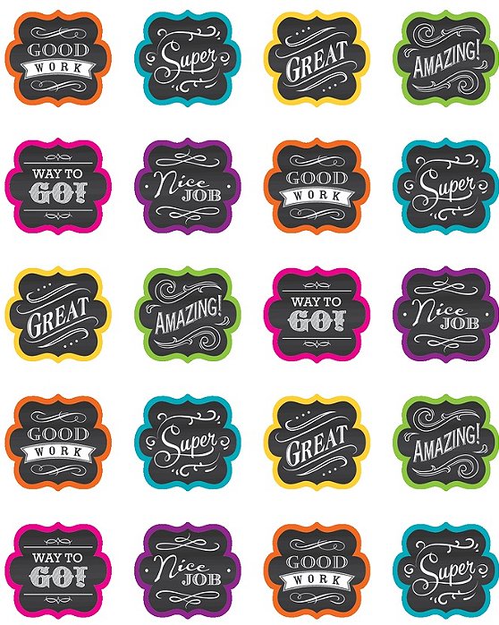 Chalkboard Brights Stickers - 120 Stickers - Tcr5618-..