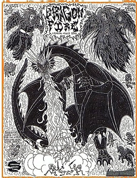 Dragon Fire: Coloring Maze Book-..