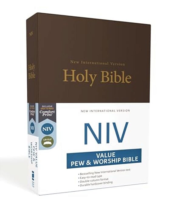 Niv, Value Pew And Worship Bible, Hardcover, Brown-..