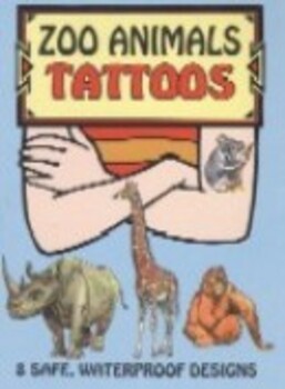 Zoo Animals Tattoos - 8 Safe Waterproof Designs-..