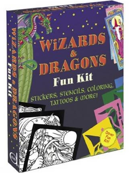 Wizards And Dragons Fun Kit - Stickers, Stencils, Coloring Book, Tattos And More!-..