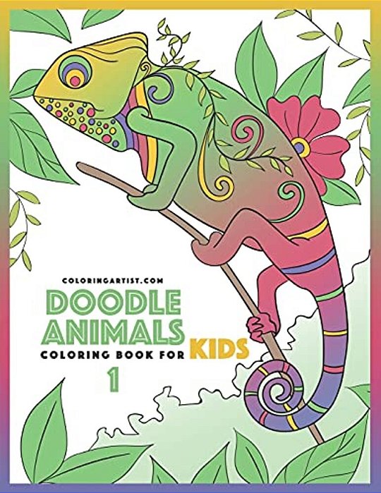 Doodle Animals Coloring Book For Kids 1-..