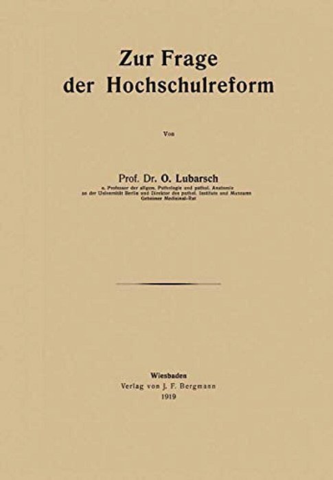 Zur Frage Der Hochschulreform-..