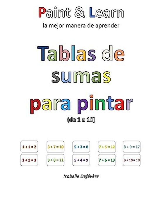 Tablas De Sumas Para Pintar (De 1 A 10)-..