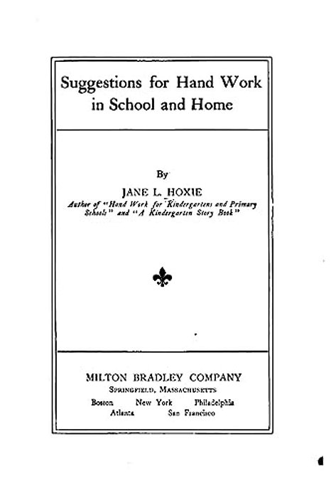 Suggestions For Handwork In School And Home-..