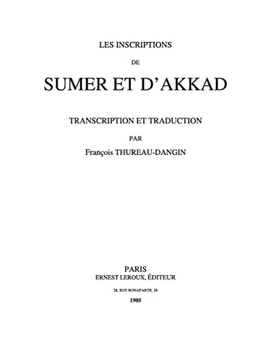 Les Inscriptions De Sumer Et D'Akkad-..