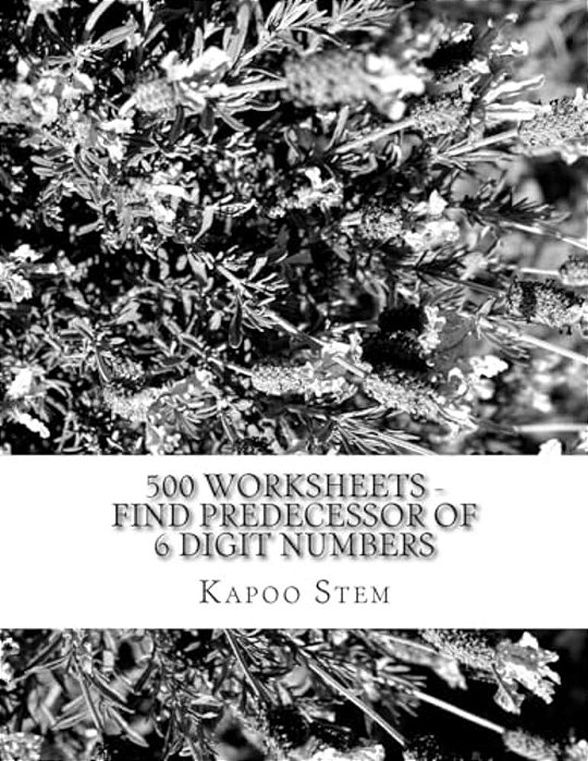 500 Worksheets - Find Predecessor Of 6 Digit Numbers: Math Practice Workbook-..