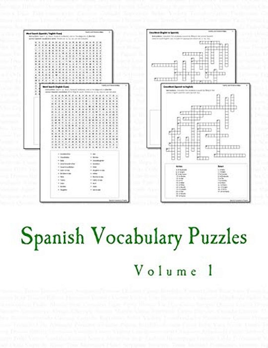 Spanish Vocabulary Puzzles - Volume 1-..