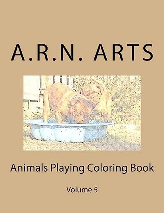 Animals Playing Coloring Book-..