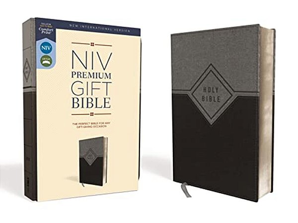 Niv, Premium Gift Bible, Leathersoft, Black/Gray, Red Letter Edition, Comfort Print-..