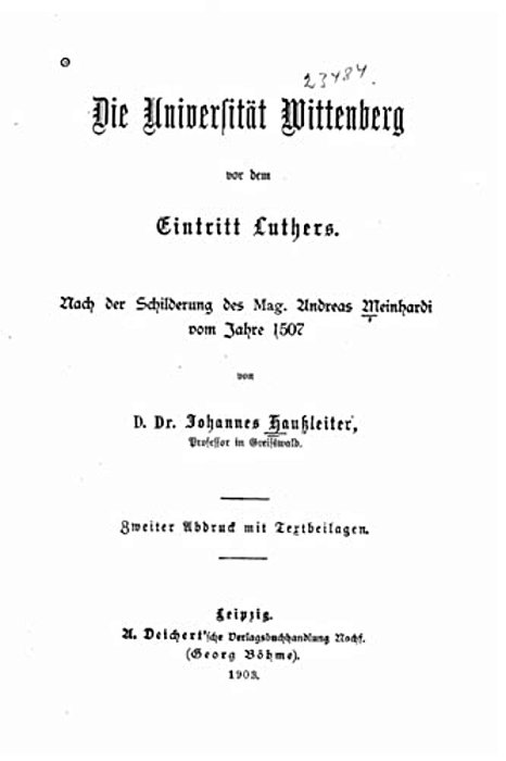 Die Universität Wittenberg Von Dem Eintritt Luthers-..