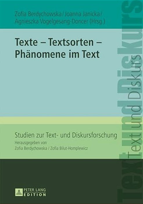 Texte - Textsorten - Phaenomene Im Text-..