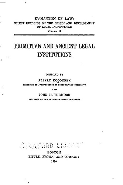 Primitive And Ancient Legal Institutions-..