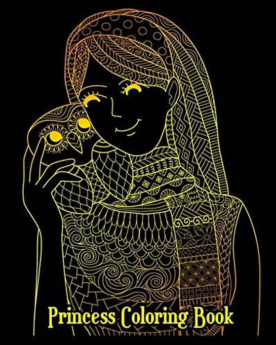 Princess Coloring Book: Stress Relieving Cute Princess Designs, Gorgeous Princess Drawings (Perfect For Beginners)-..