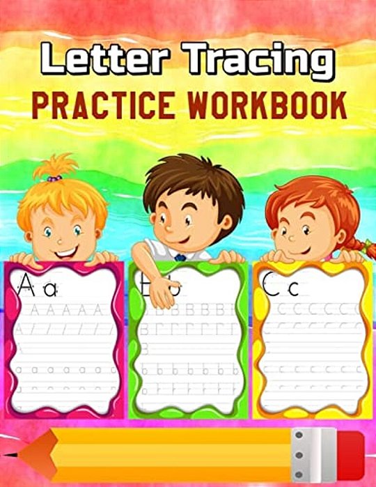 Letter Tracing Practice Workbook: Alphabet Animals, Trace Letters Of The Alphabet And Words Plus Trace Shapes And Patterns Workbook (Jumbo Size)-..