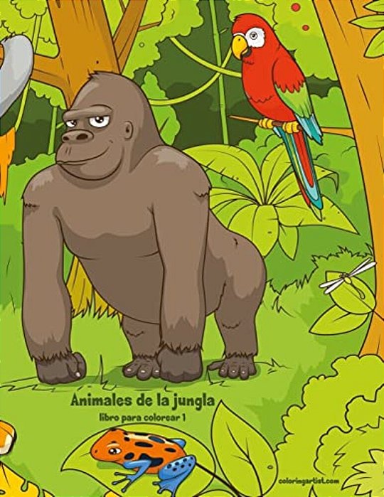 Animales De La Jungla Libro Para Colorear 1-..