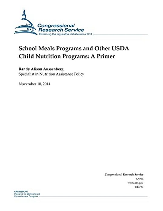 School Meals Programs And Other Usda Child Nutrition Programs: A Primer-..