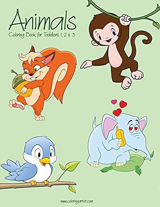 Animals Coloring Book For Toddlers 1, 2 & 3-..