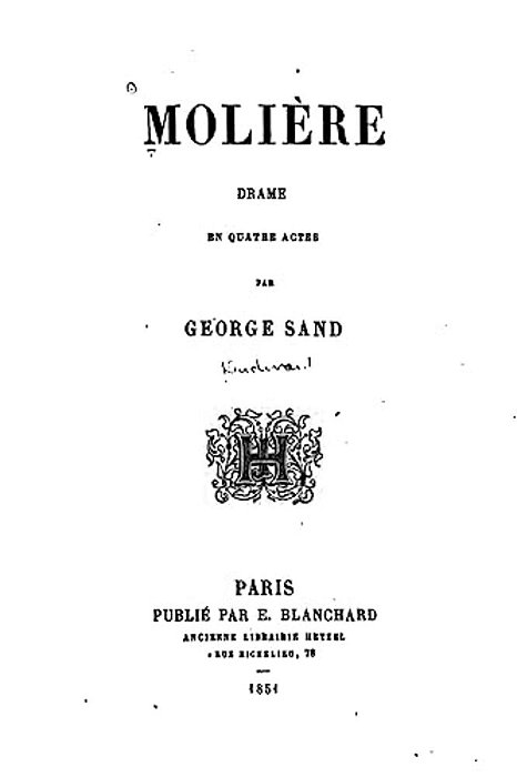 Molière, Drame En Quatre Actes-..