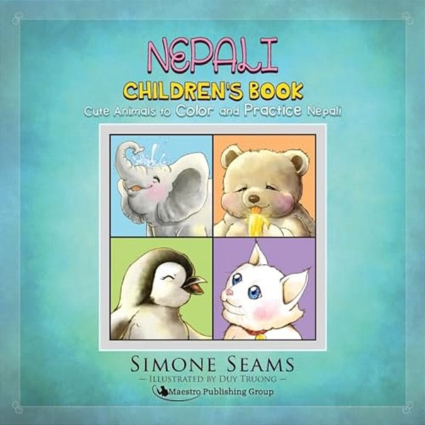 Nepali Children's Book: Cute Animals To Color And Practice Nepali-..