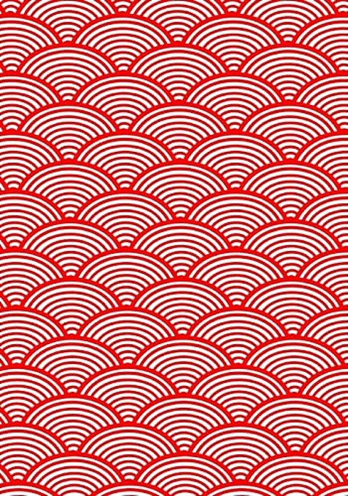 Japanese Kanji Practice Paper Notebook: 130 Sheets, Asian Calligraphy, Red Geometric Artwork-..